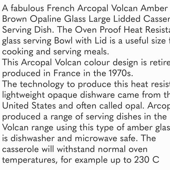 Vintage 70’s ARCOPAL Volcan French casserole oven/ heat resistant serving dish. - Picture 7 of 7